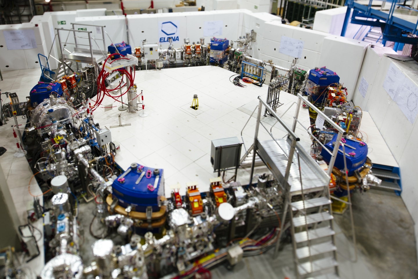 ELENA storage ring where antiprotons are decelerated to lowest energies" Image credit: CERN.