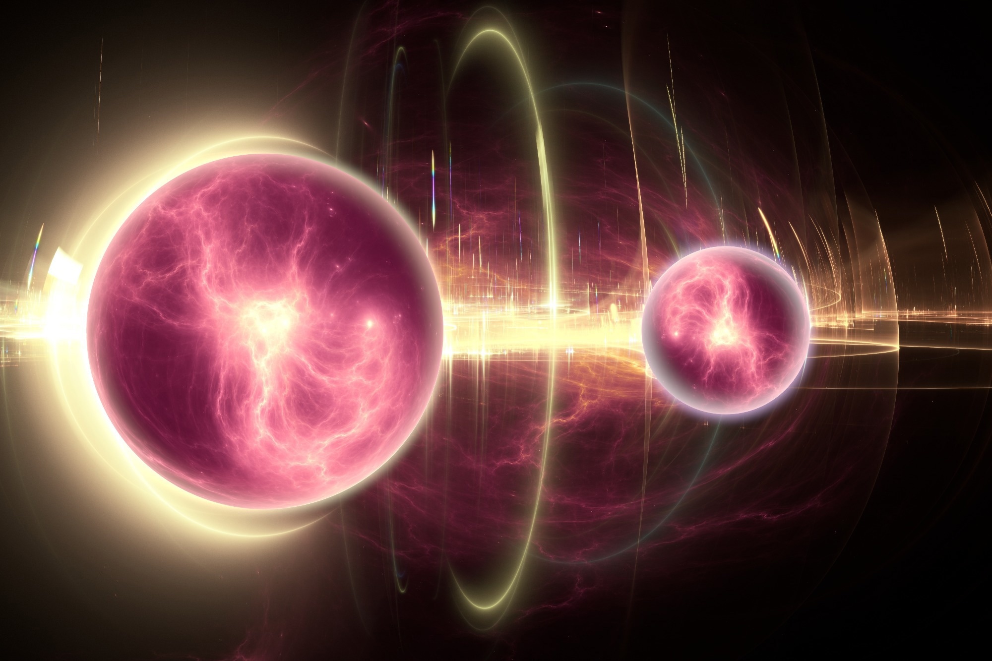 a representation of two entangled particles