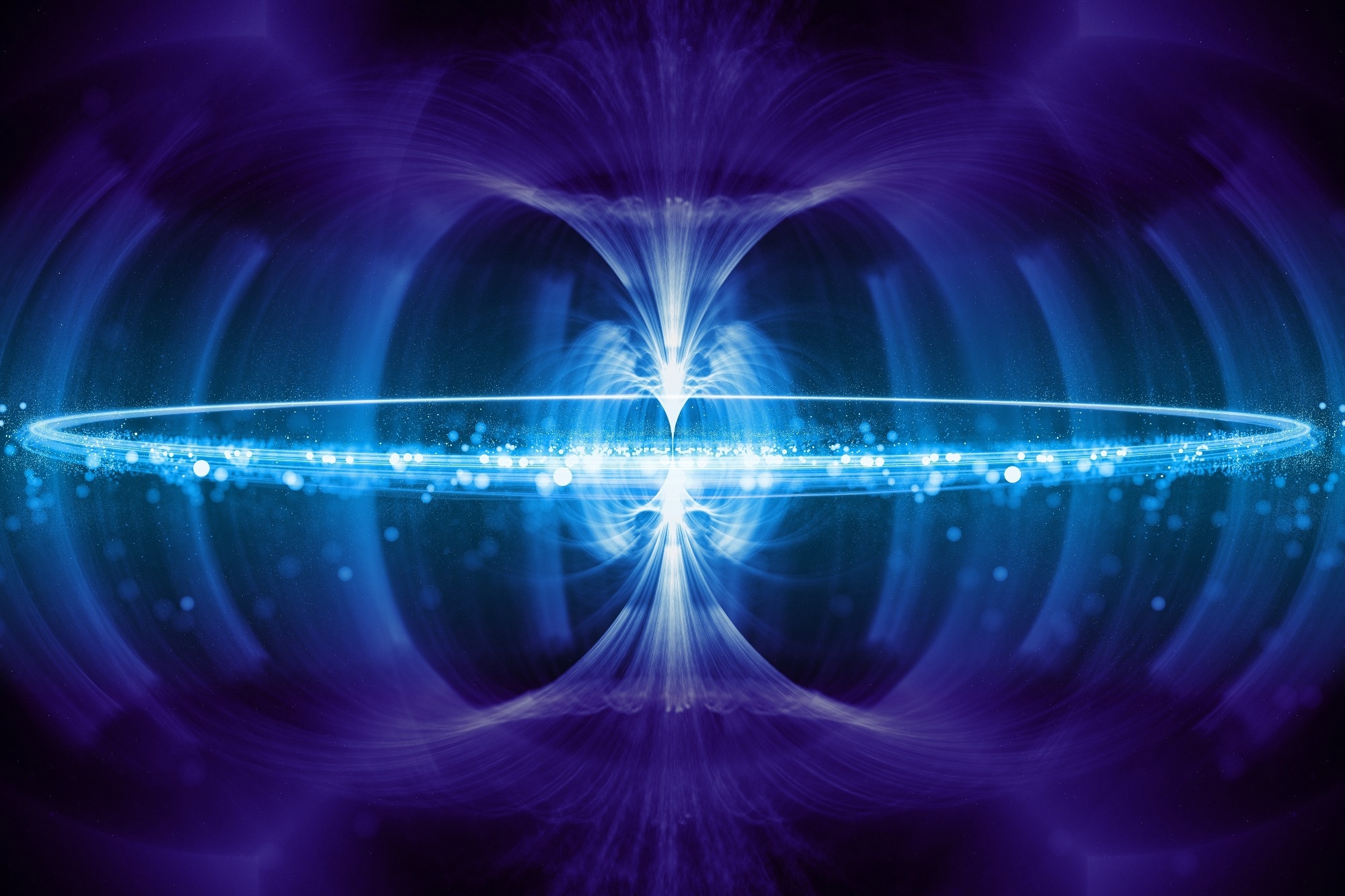 A conceptual illustration representing nuclear fusion