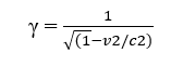 The equation of the Lorentz factor