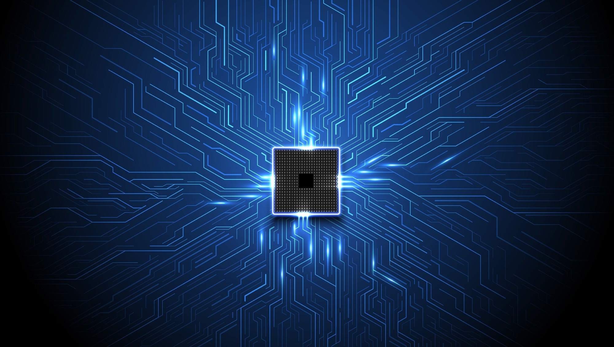 Stock image of a circuit board.