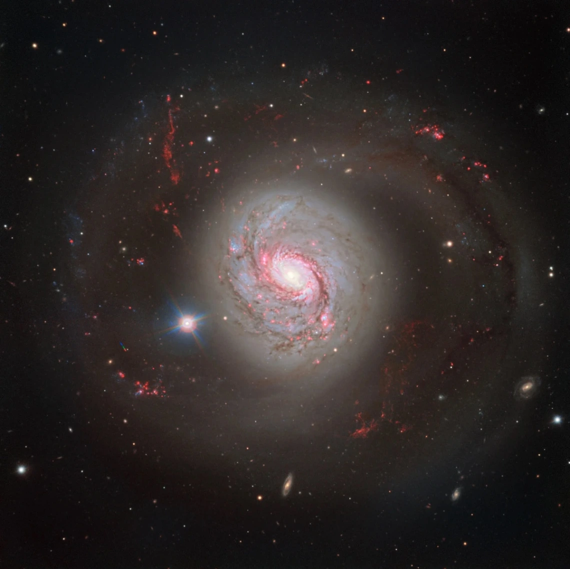 An image of the spiral galaxy NGC 1086 obtained by the European Southern Observatory’s Very Large Telescope (VLT)