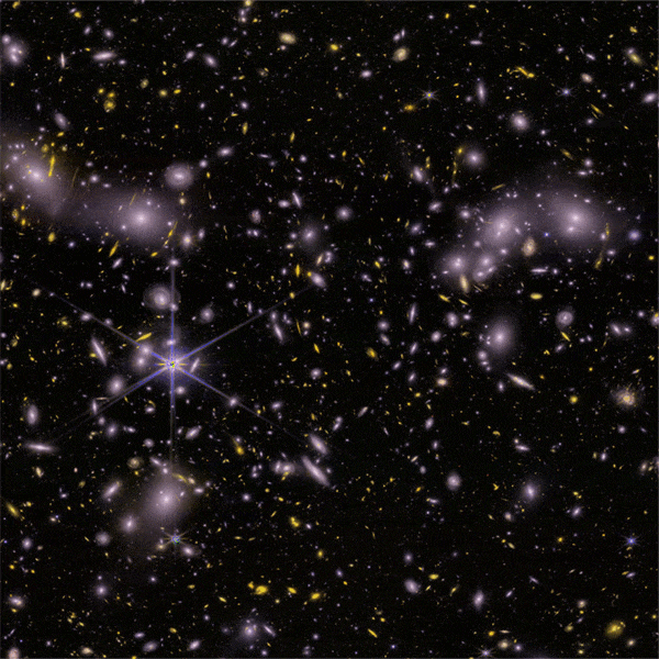 Symbols mark the locations of young, low-mass galaxies bursting with new stars