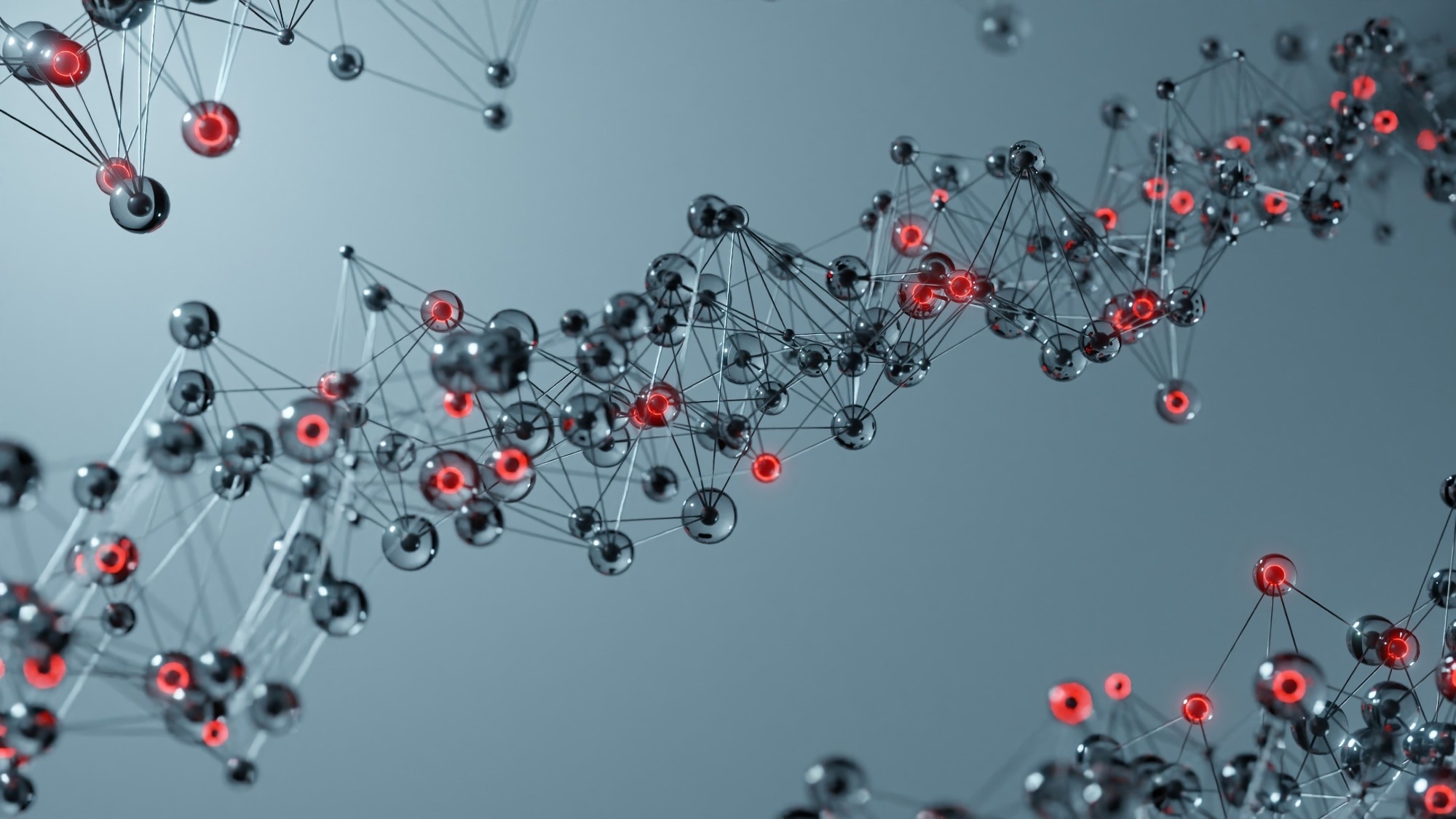 A 3D render of molecules