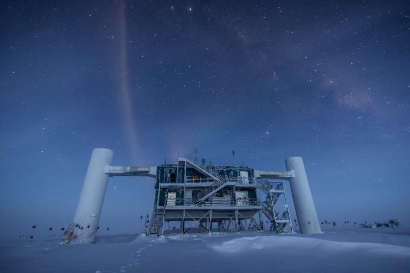 The IceCube laboratory is located near the Amundsen-Scott South Pole Station in Antarctica