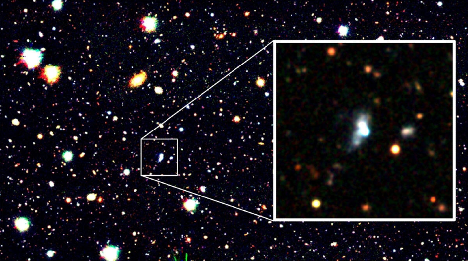 Discovery of Galaxy with Low Oxygen Abundance Shows it Formed Very Recently