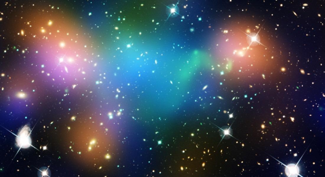Photo of dark matter, which is invisible to the eye, but here illustrated with a blue color.