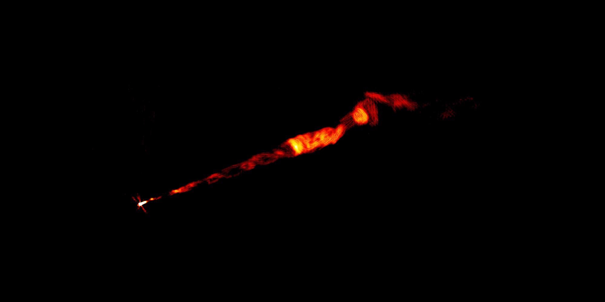 Double-Helix Structure Observed in Giant Galaxy’s Jet Using VLA.