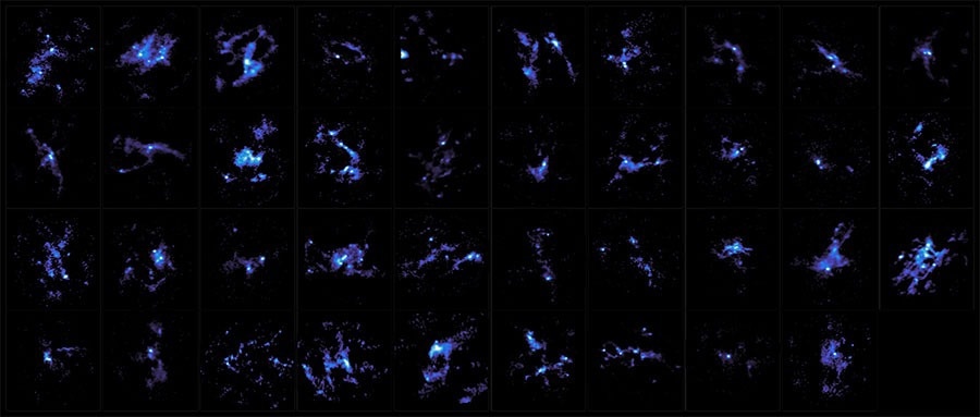 mers have discovered 39 interstellar clouds where massive stars are predicted to develop. This big data set demonstrates that the established paradigm of low-mass star formation must be expanded to explain high-mass star formation.