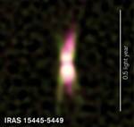 Old Star Pushes Out Charged Particle Jet Held Together by a Magnetic Field