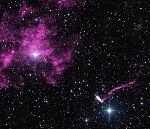 Fast-Moving, Jet-Producing Pulsar Escapes From Supernova Remnant