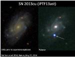Supernova SN2013cu Picked on a Routine Sky Scan by the iPTF