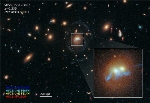 Hubble Photographs Corkscrew-Shaped String of Pearls and Winds around Two Colliding Galaxies