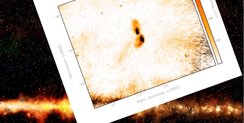 Telescopes team up to study giant galaxy