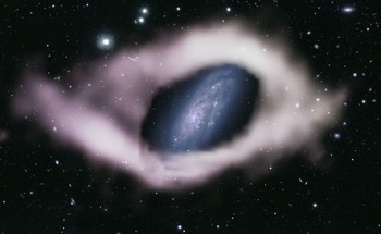 Astronomers Reveal Cosmic Ribbon Around Rare Galaxy