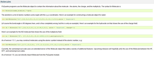 PyQuante: Python Quantum Chemistry